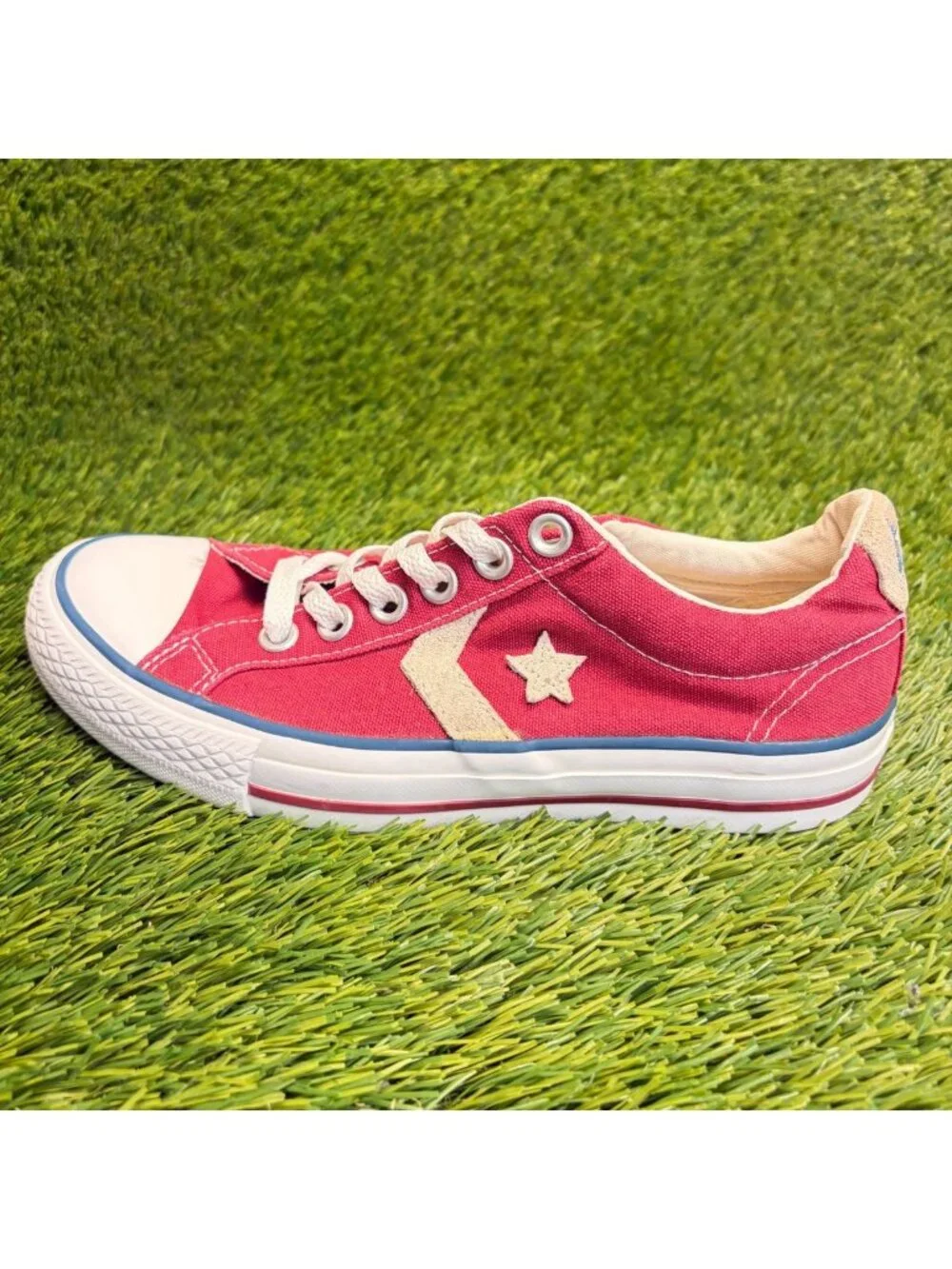 Converse Star Player 76 Canvas Womens Size 6.5 Red White Athletic Shoes Sneakers - Picture 4 of 11